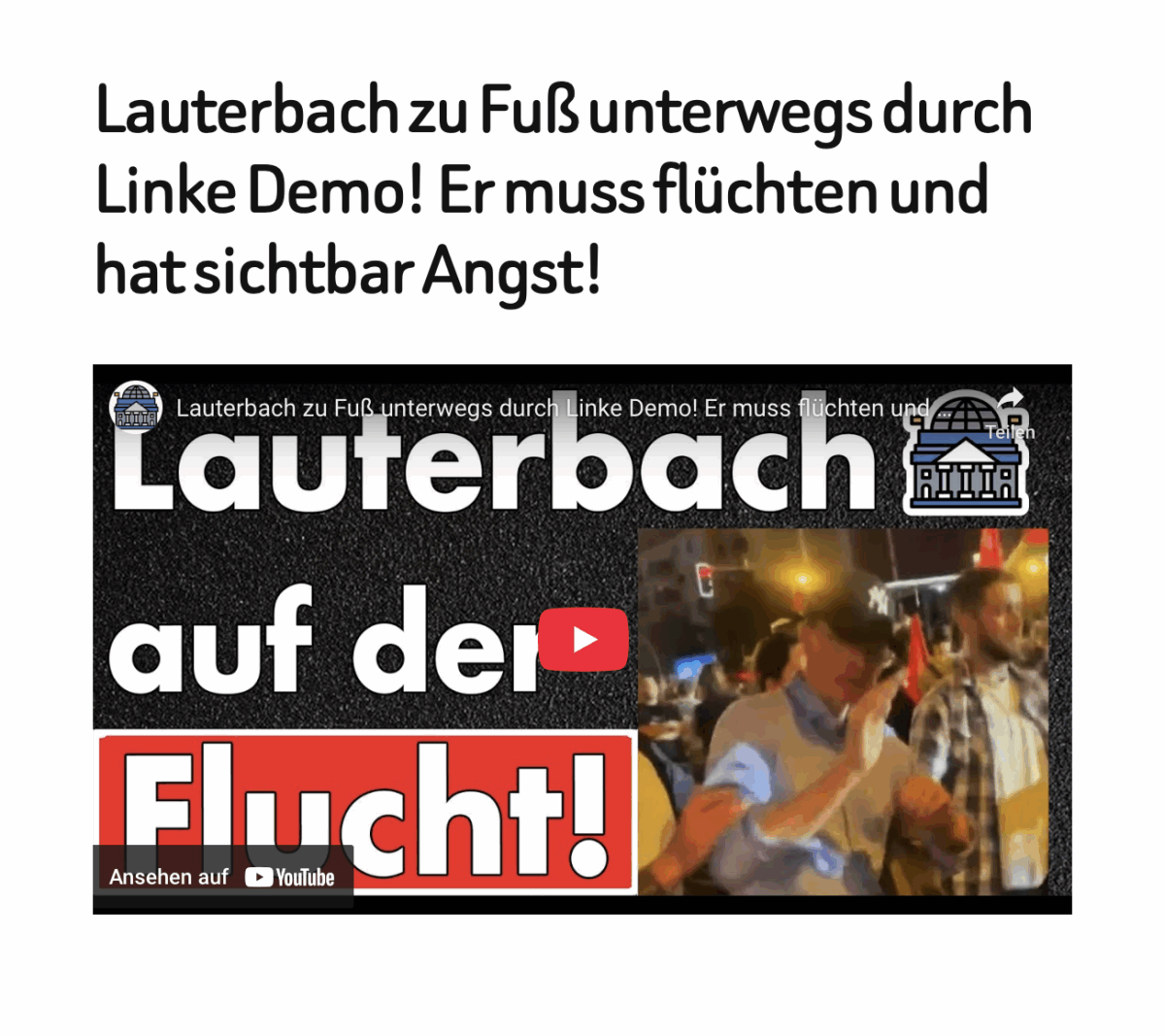 Lauterbach zu Fuß unterwegs durch Linke Demo! Er muss flüchten und hat sichtbar Angst!