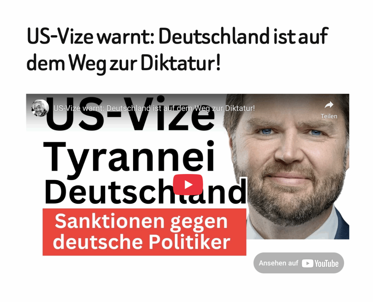US-Vize warnt: Deutschland ist auf dem Weg zur Diktatur!