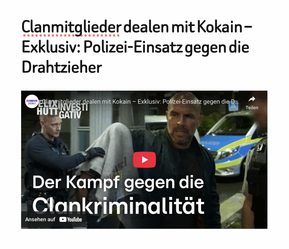 Clanmitglieder dealen mit Kokain – Exklusiv: Polizei-Einsatz gegen die Drahtzieher 
