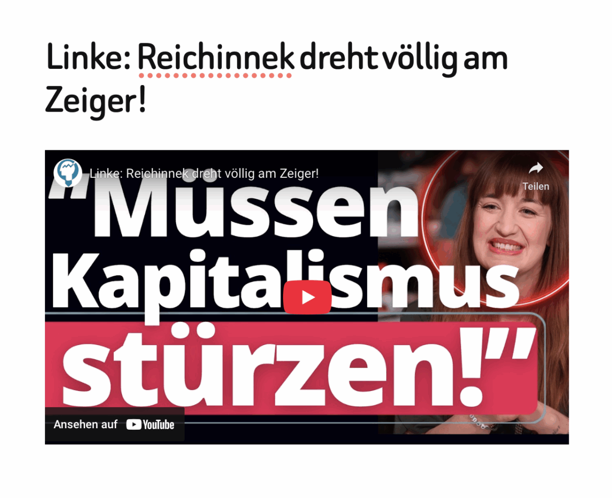 Linke: Reichinnek dreht völlig am Zeiger!