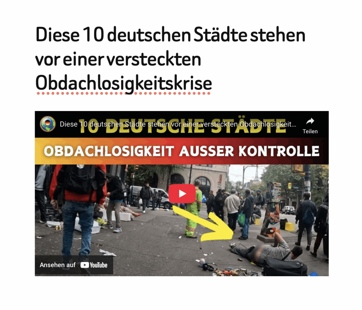 Diese 10 deutschen Städte stehen vor einer versteckten Obdachlosigkeitskrise