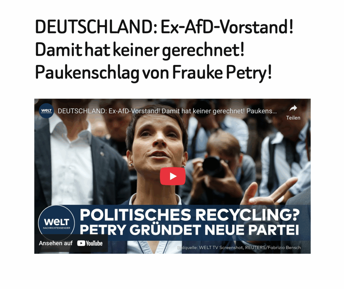 DEUTSCHLAND: Ex-AfD-Vorstand! Damit hat keiner gerechnet! Paukenschlag von Frauke Petry!
