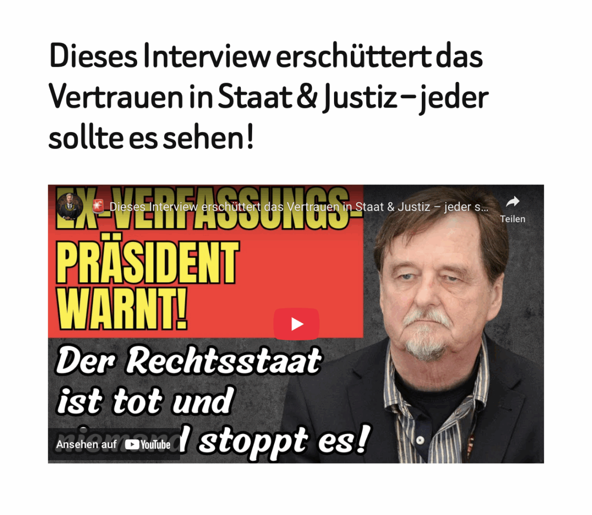 Dieses Interview erschüttert das Vertrauen in Staat & Justiz – jeder sollte es sehen! 
