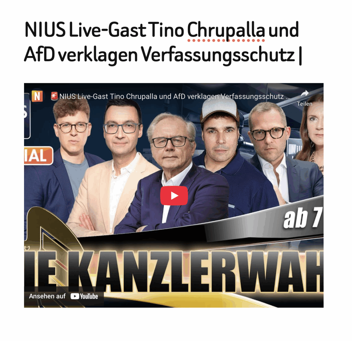 NIUS Live-Gast Tino Chrupalla und AfD verklagen Verfassungsschutz |