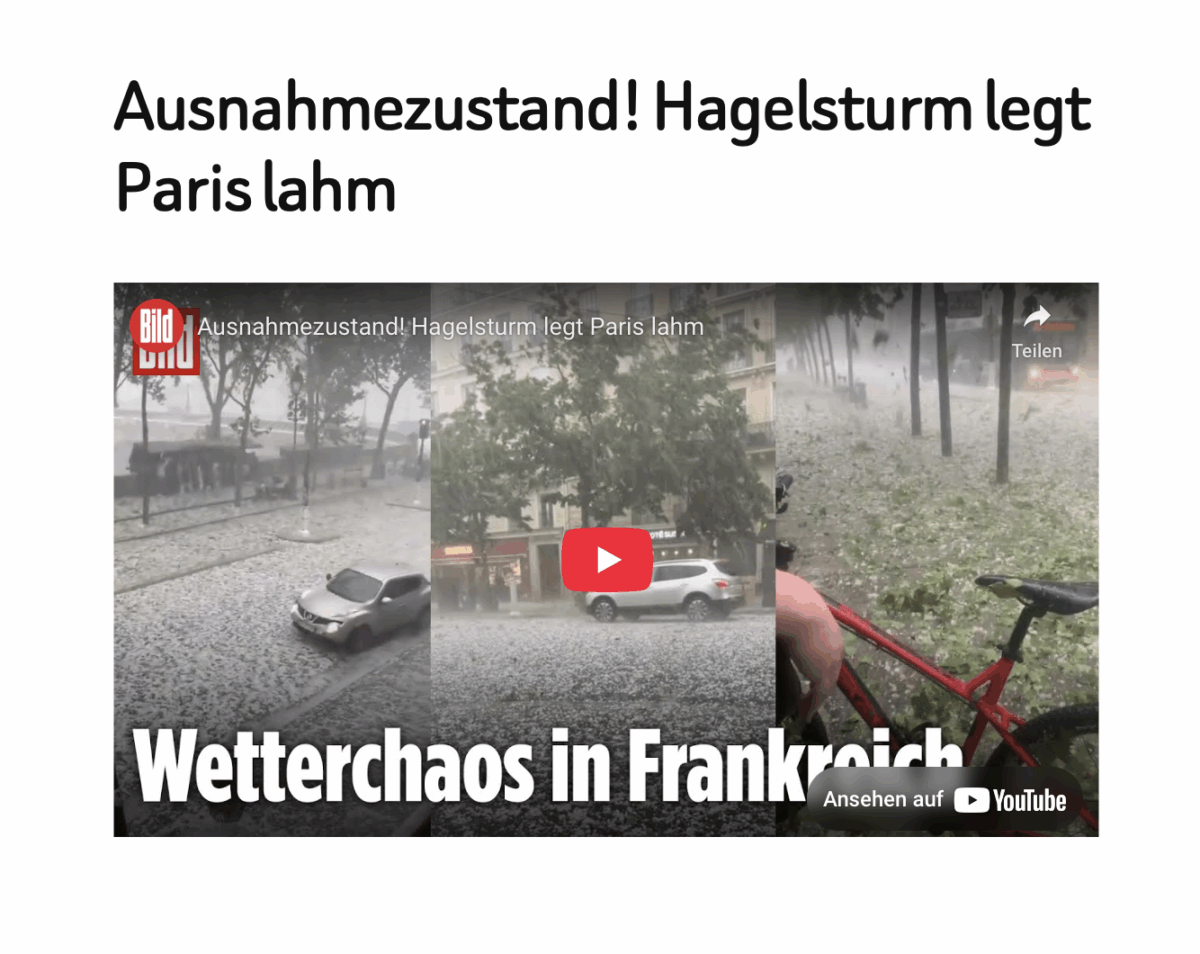 Ausnahmezustand! Hagelsturm legt Paris lahm