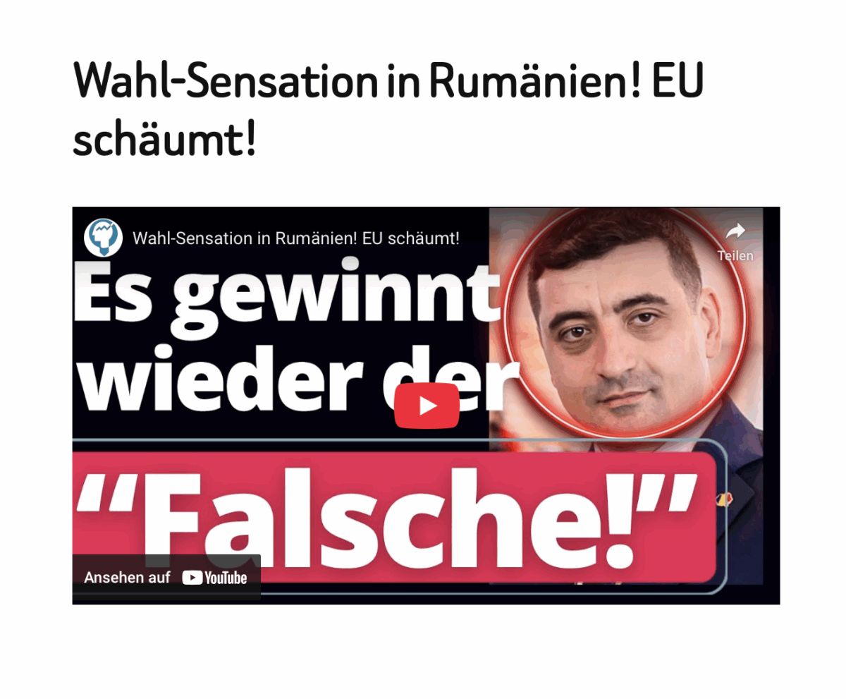 Wahl-Sensation in Rumänien! EU schäumt!