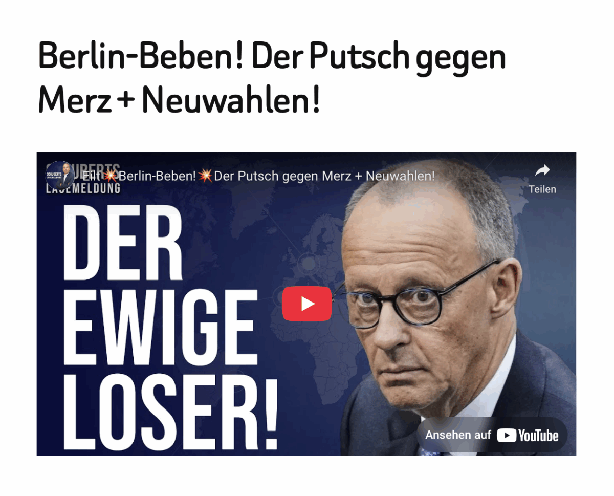 Berlin-Beben! Der Putsch gegen Merz + Neuwahlen!
