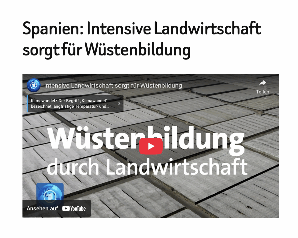 Spanien: Intensive Landwirtschaft sorgt für Wüstenbildung