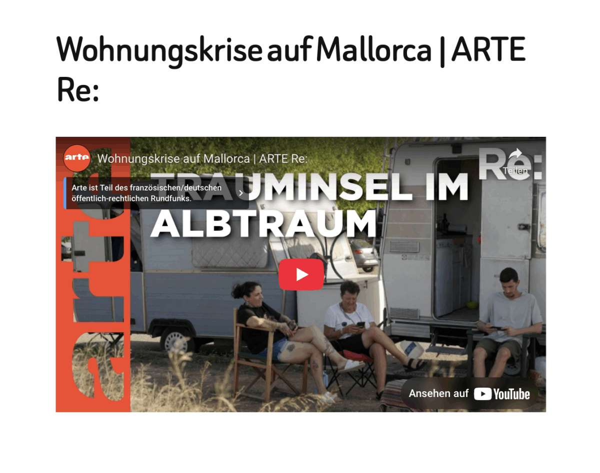 Wohnungskrise auf Mallorca | ARTE Re: