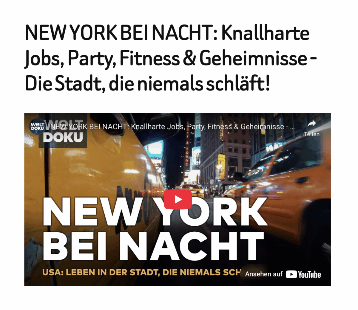 NEW YORK BEI NACHT: Knallharte Jobs, Party, Fitness & Geheimnisse – Die Stadt, die niemals schläft!