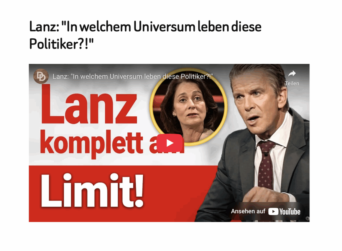 Lanz: „In welchem Universum leben diese Politiker?!“