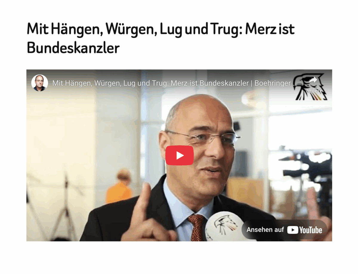 Mit Hängen, Würgen, Lug und Trug: Merz ist Bundeskanzler
