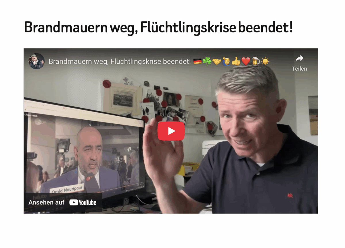 Brandmauern weg, Flüchtlingskrise beendet! 