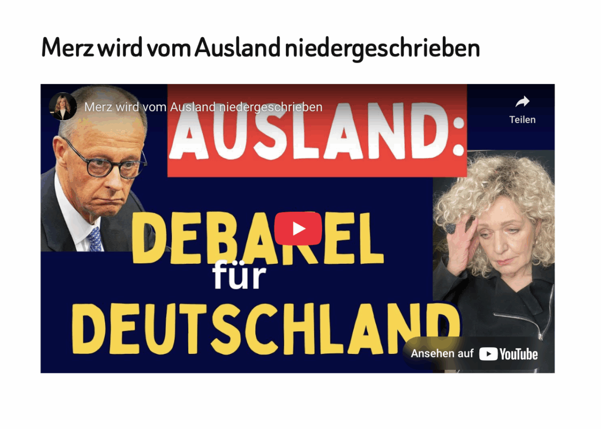 Merz wird vom Ausland niedergeschrieben