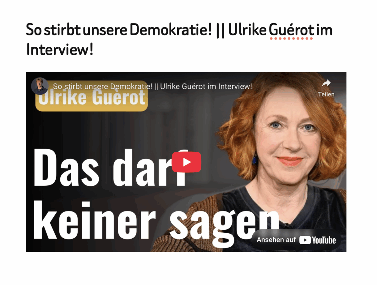 So stirbt unsere Demokratie! || Ulrike Guérot im Interview!