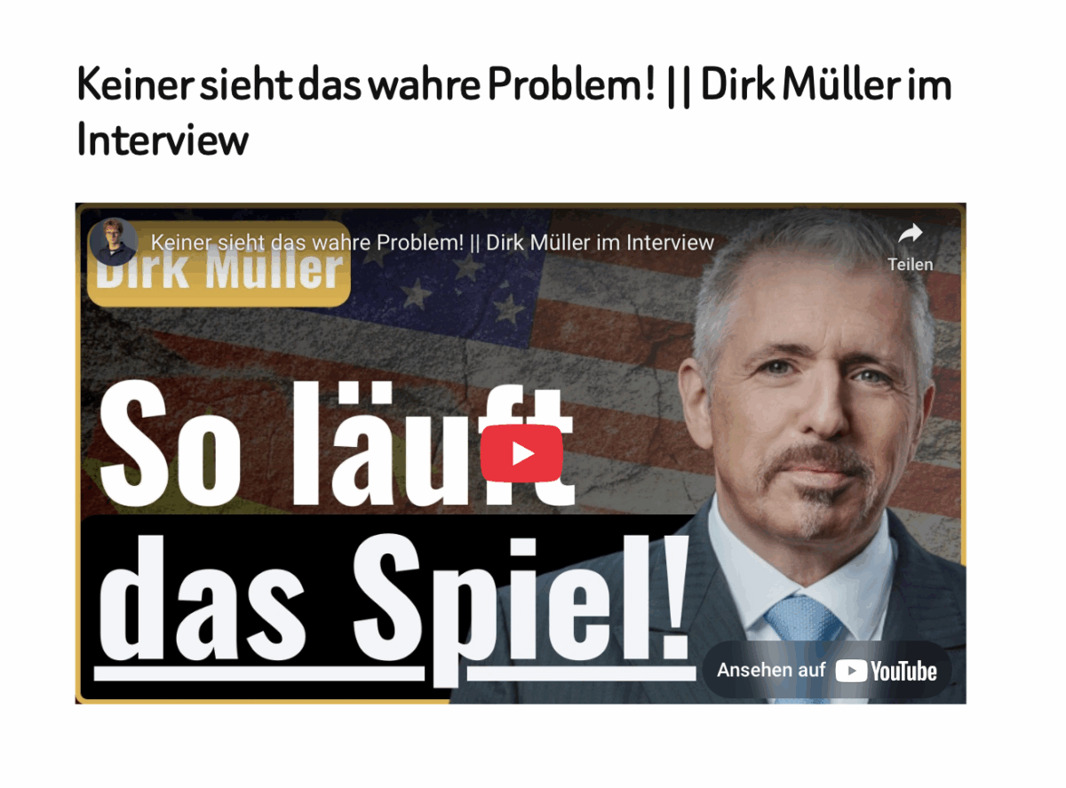 Keiner sieht das wahre Problem! || Dirk Müller im Interview