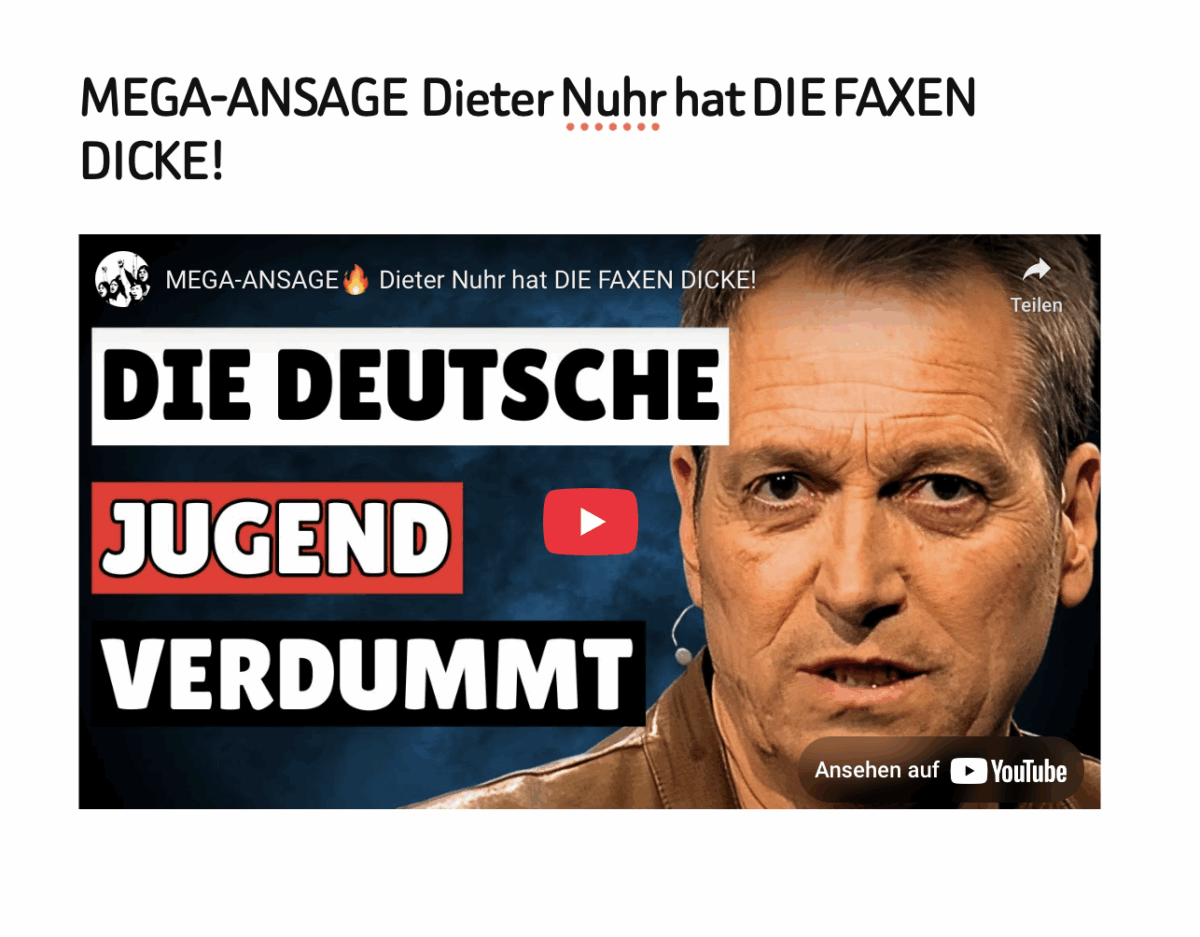 MEGA-ANSAGE  Dieter Nuhr hat DIE FAXEN DICKE!
