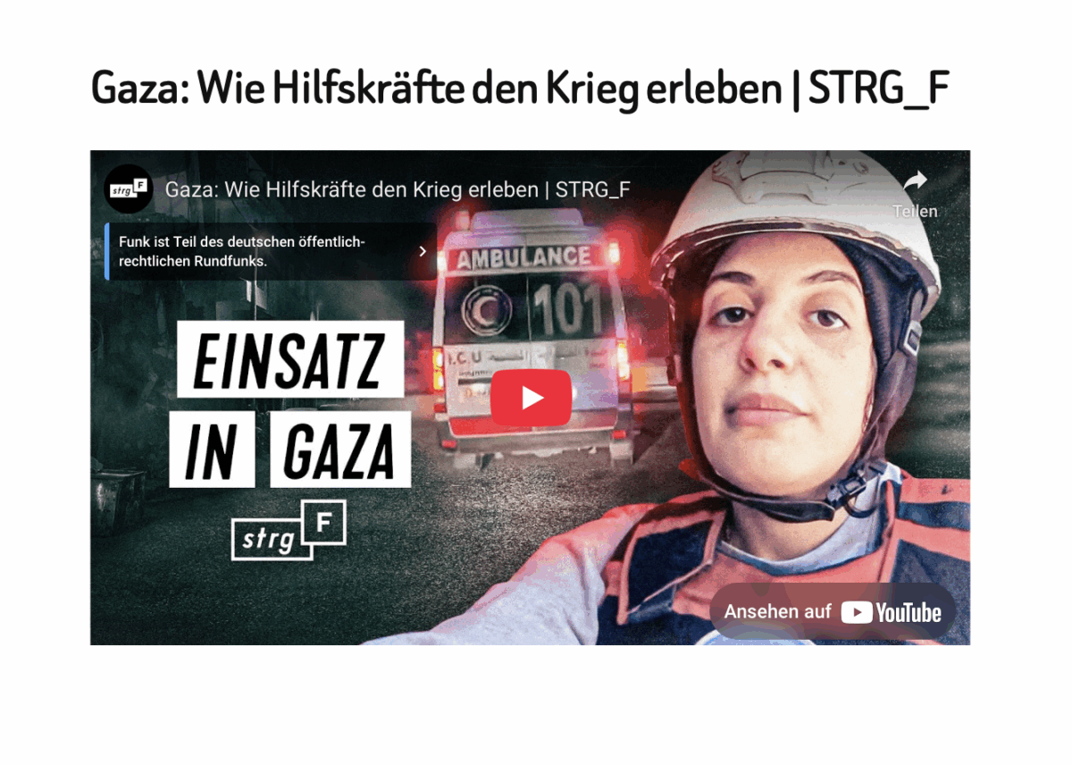 Gaza: Wie Hilfskräfte den Krieg erleben | STRG_F