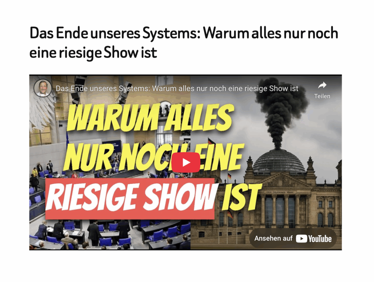 Das Ende unseres Systems: Warum alles nur noch eine riesige Show ist