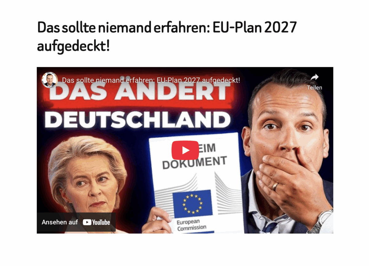 Das sollte niemand erfahren: EU-Plan 2027 aufgedeckt!