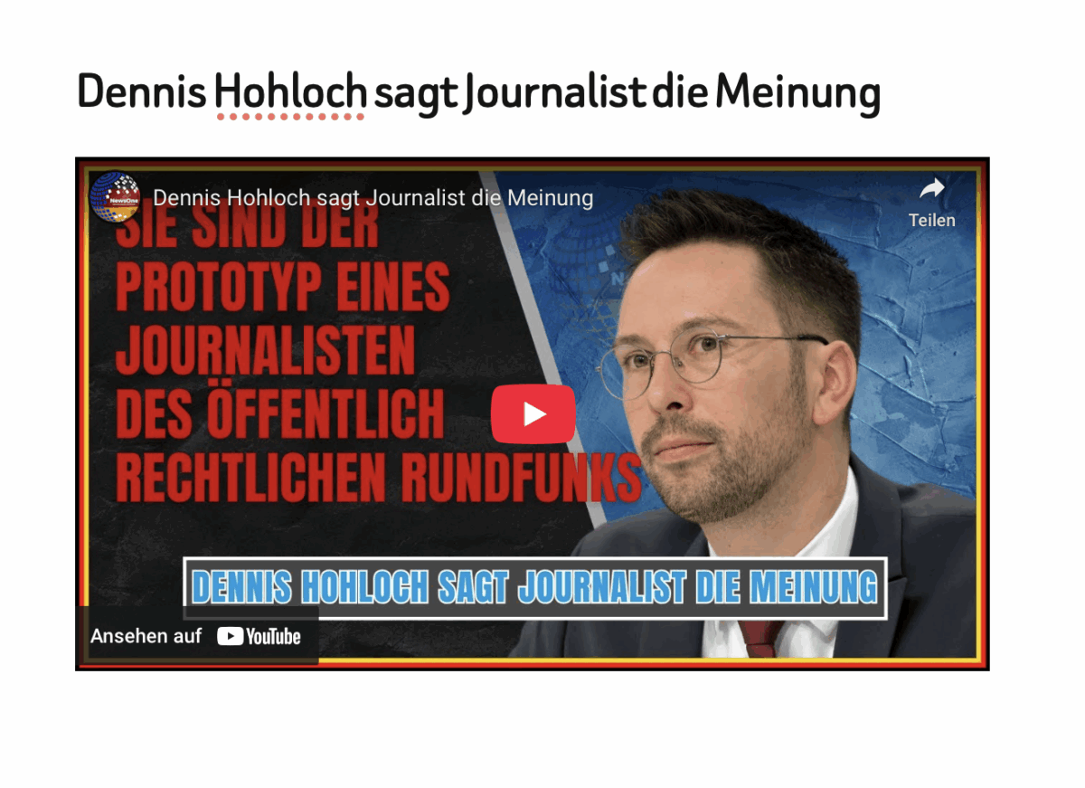 Dennis Hohloch sagt Journalist die Meinung