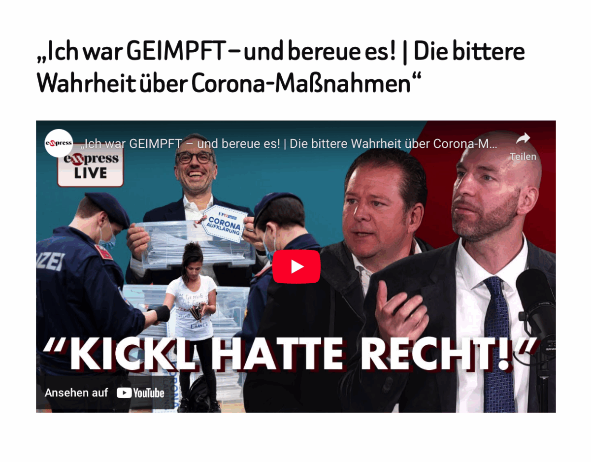 „Ich war GEIMPFT – und bereue es! | Die bittere Wahrheit über Corona-Maßnahmen“