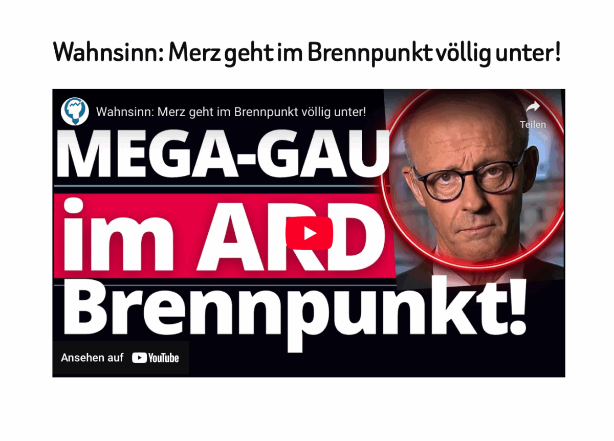 Wahnsinn: Merz geht im Brennpunkt völlig unter!