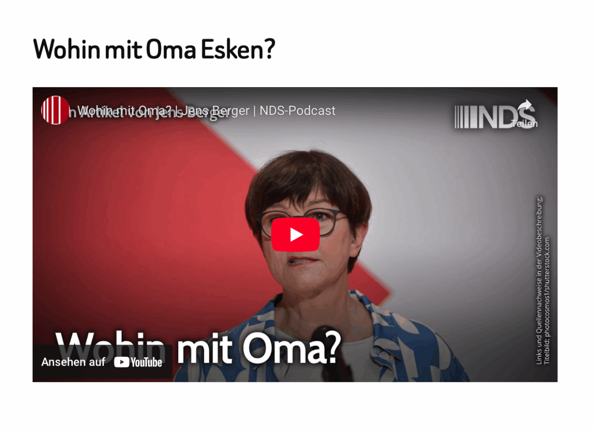 Wohin mit Oma Esken?