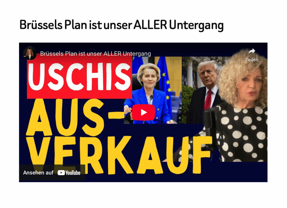 Brüssels Plan ist unser ALLER Untergang