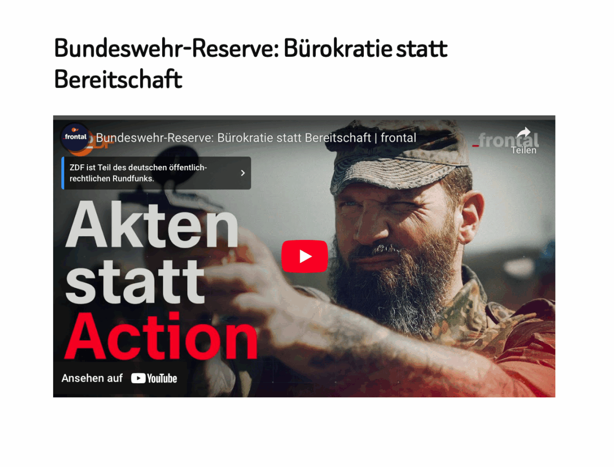 Bundeswehr-Reserve: Bürokratie statt Bereitschaft 