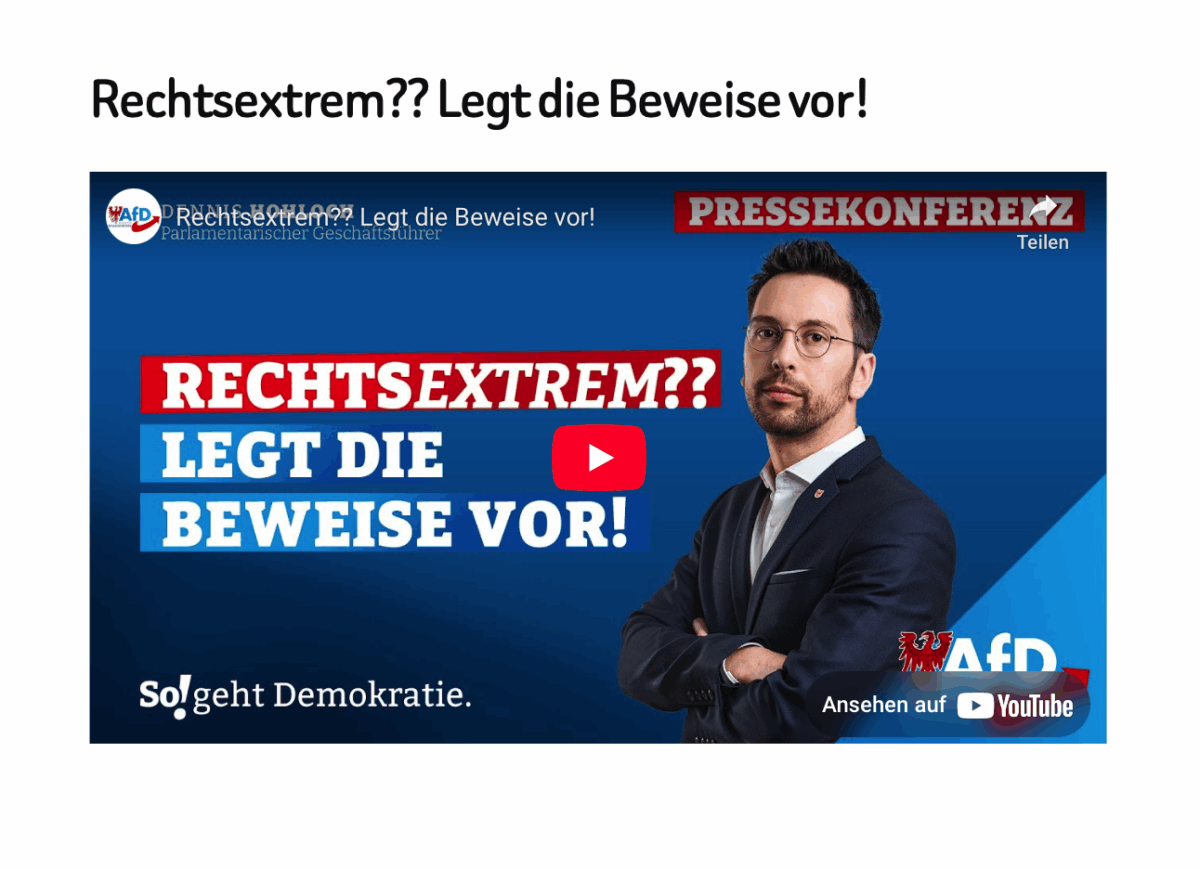 Rechtsextrem?? Legt die Beweise vor!