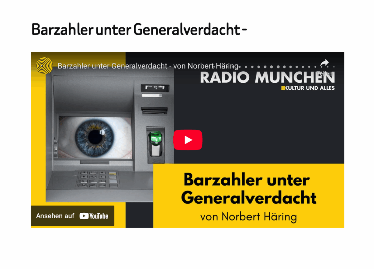 Barzahler unter Generalverdacht –