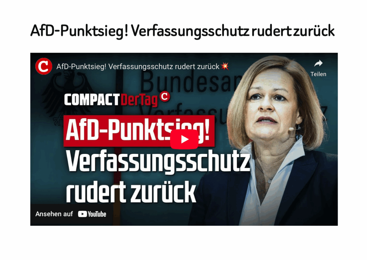 AfD-Punktsieg! Verfassungsschutz rudert zurück