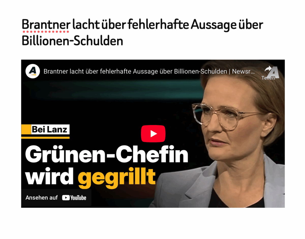 Brantner lacht über fehlerhafte Aussage über Billionen-Schulden