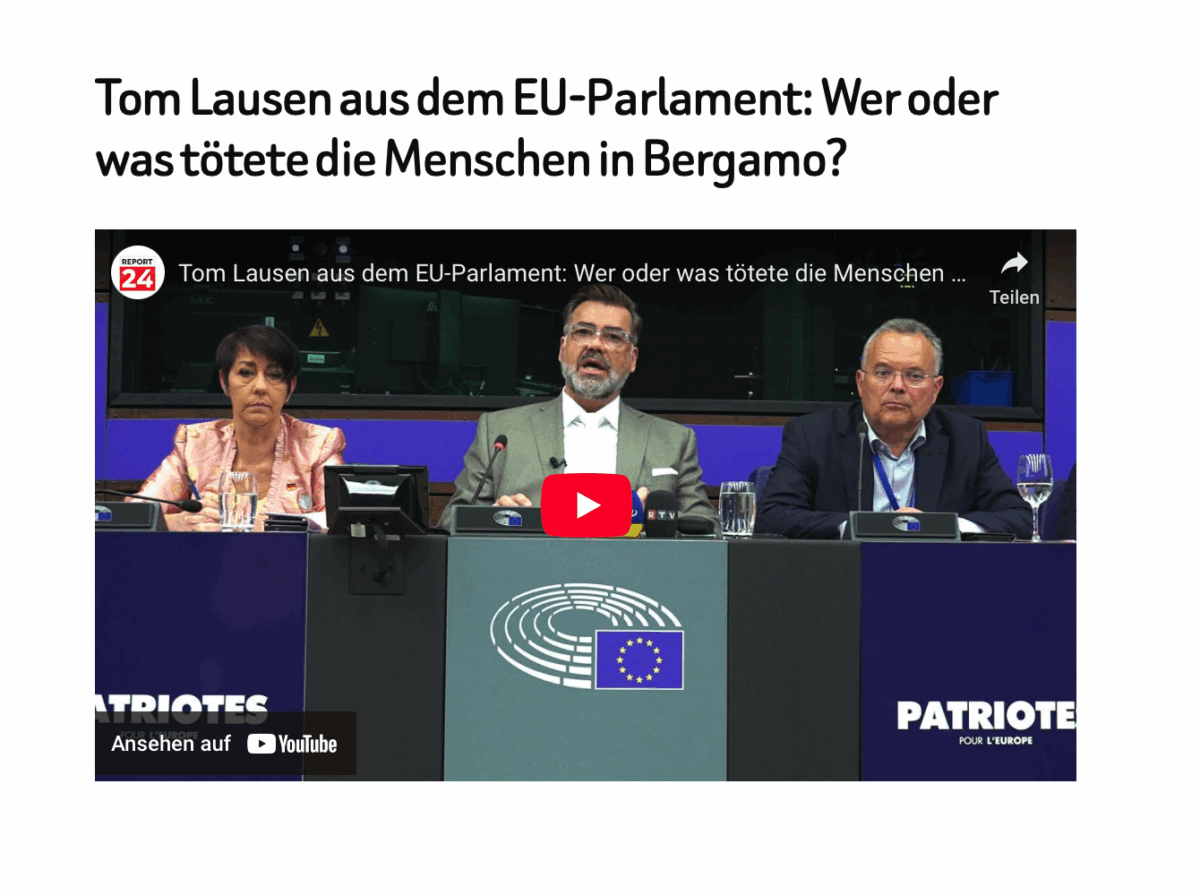 Tom Lausen aus dem EU-Parlament: Wer oder was tötete die Menschen in Bergamo?