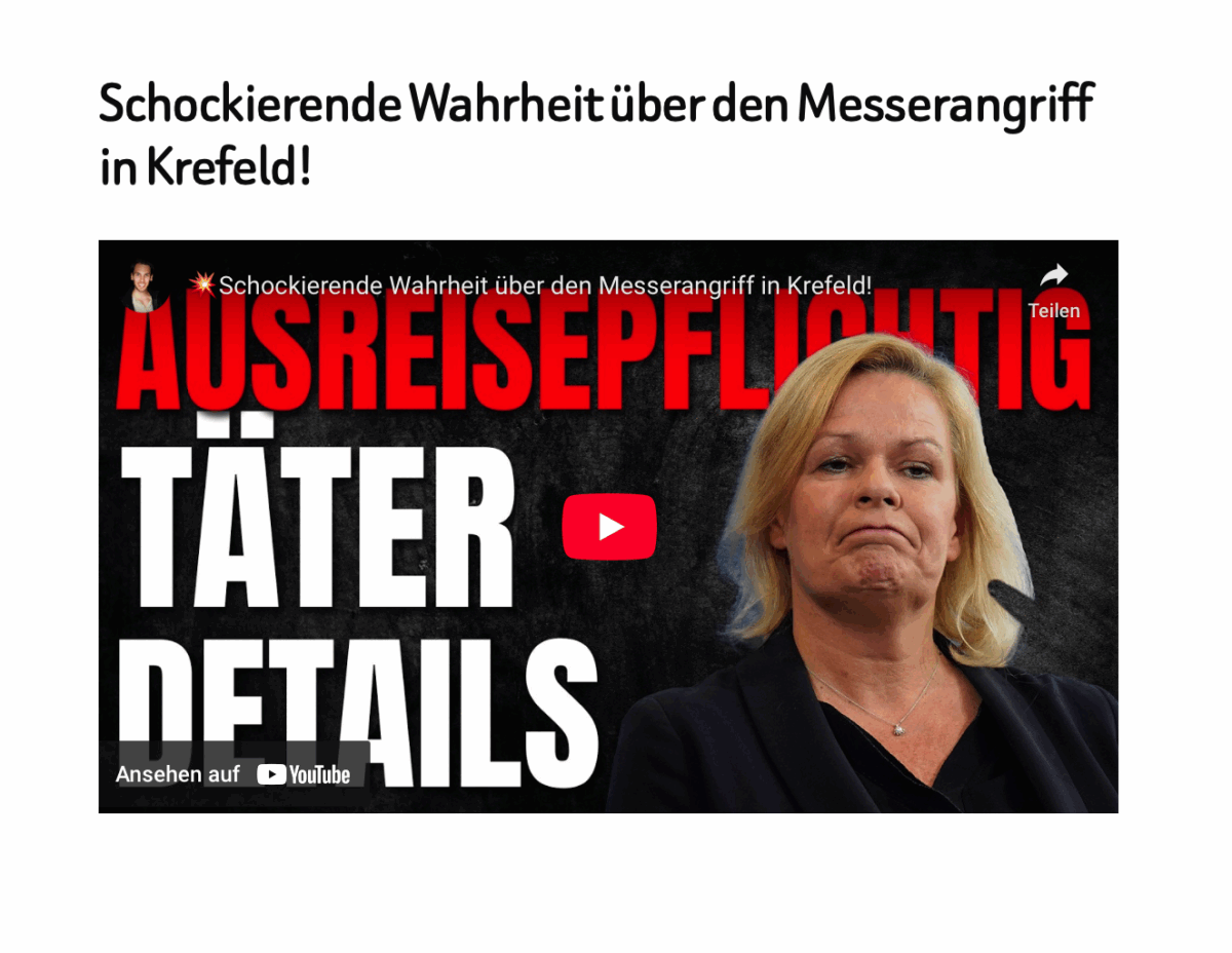Schockierende Wahrheit über den Messerangriff in Krefeld!