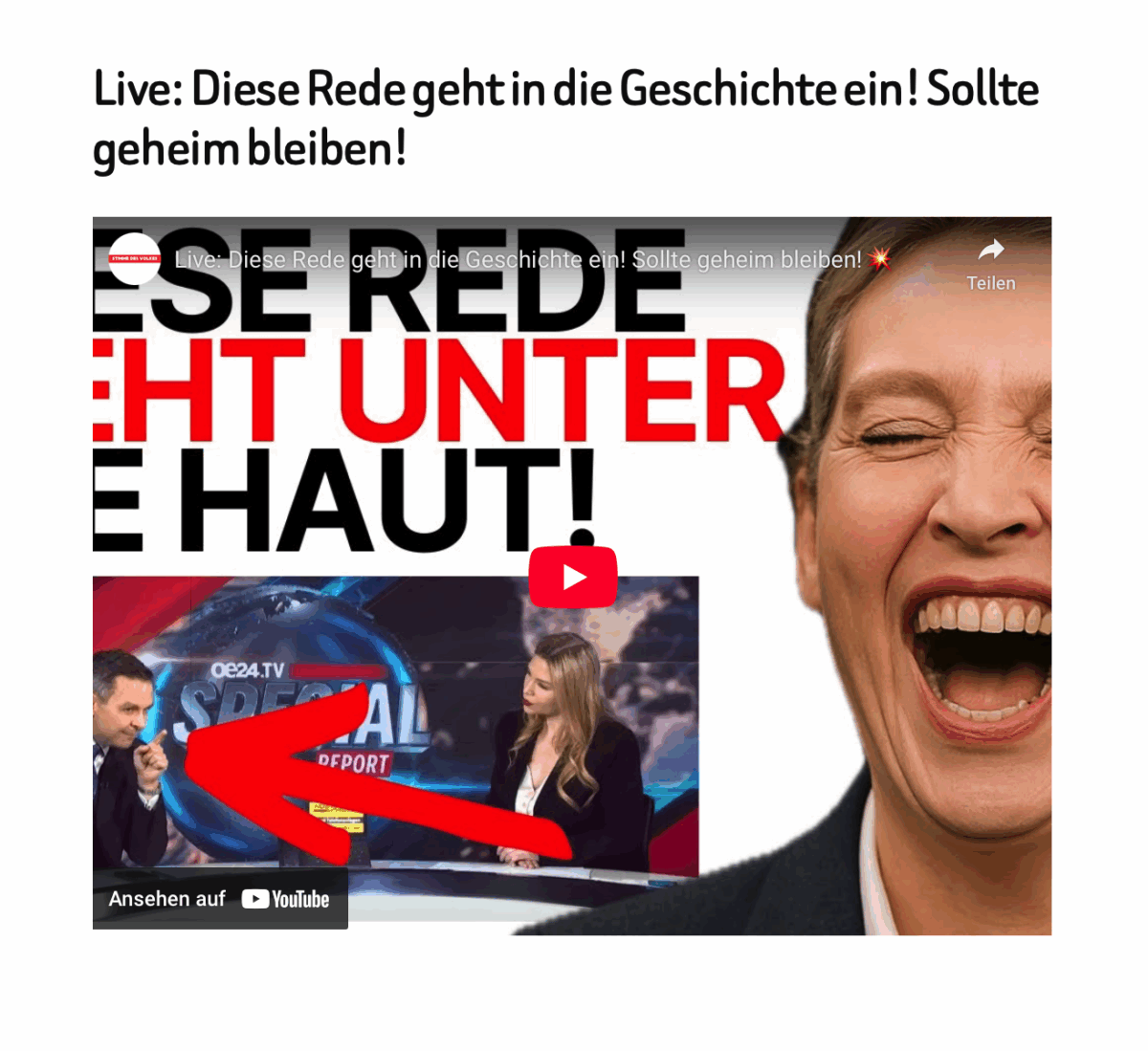 Live: Diese Rede geht in die Geschichte ein! Sollte geheim bleiben!