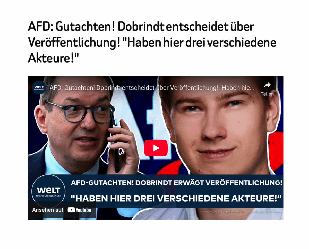 AFD: Gutachten! Dobrindt entscheidet über Veröffentlichung! „Haben hier drei verschiedene Akteure!“