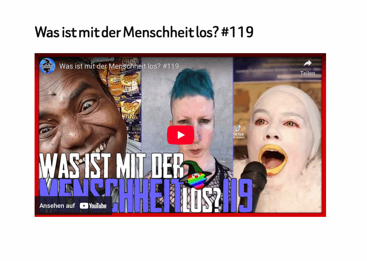Was ist mit der Menschheit los? #119