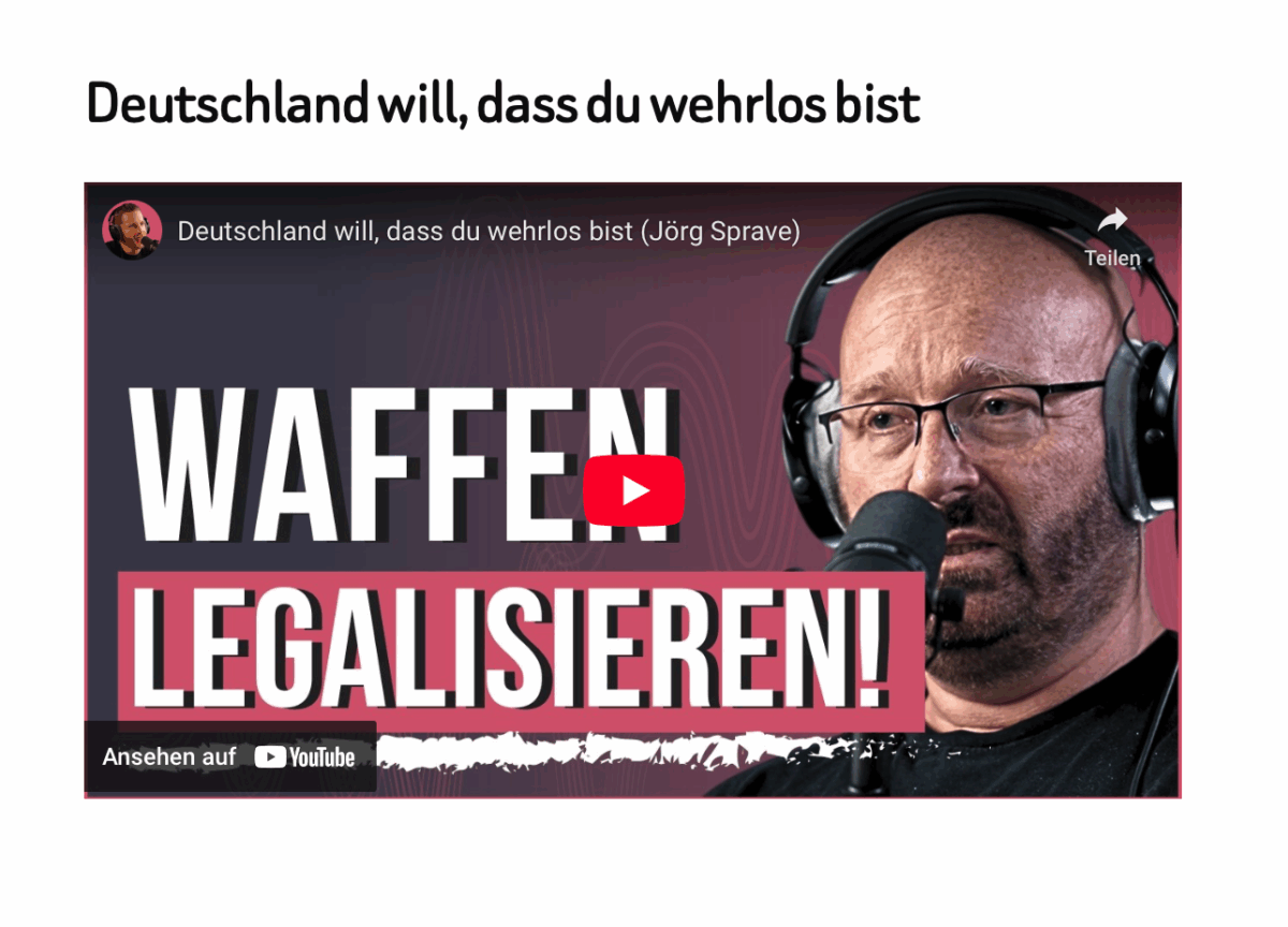 Deutschland will, dass du wehrlos bist 