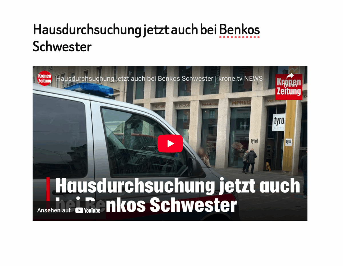 Hausdurchsuchung jetzt auch bei Benkos Schwester 
