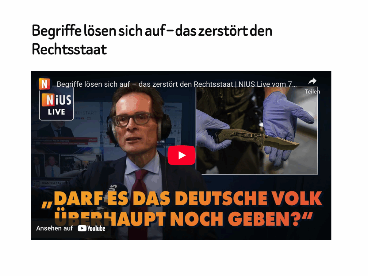 Begriffe lösen sich auf – das zerstört den Rechtsstaat 