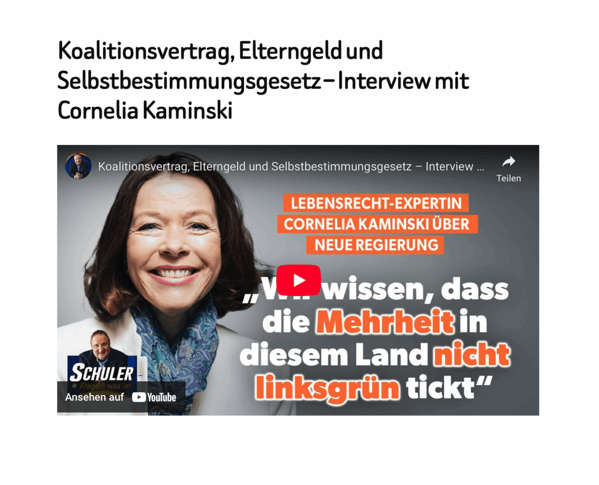 Koalitionsvertrag, Elterngeld und Selbstbestimmungsgesetz – Interview mit Cornelia Kaminski