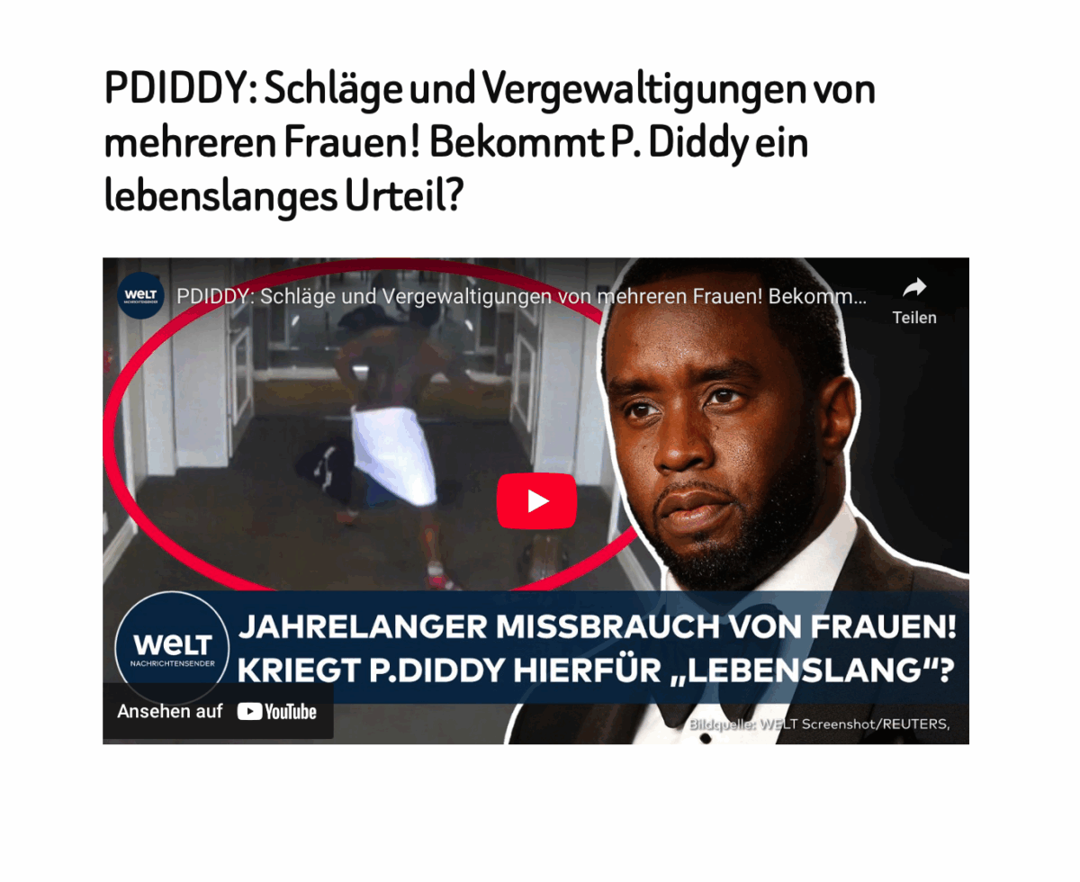 PDIDDY: Schläge und Vergewaltigungen von mehreren Frauen! Bekommt P. Diddy ein lebenslanges Urteil?