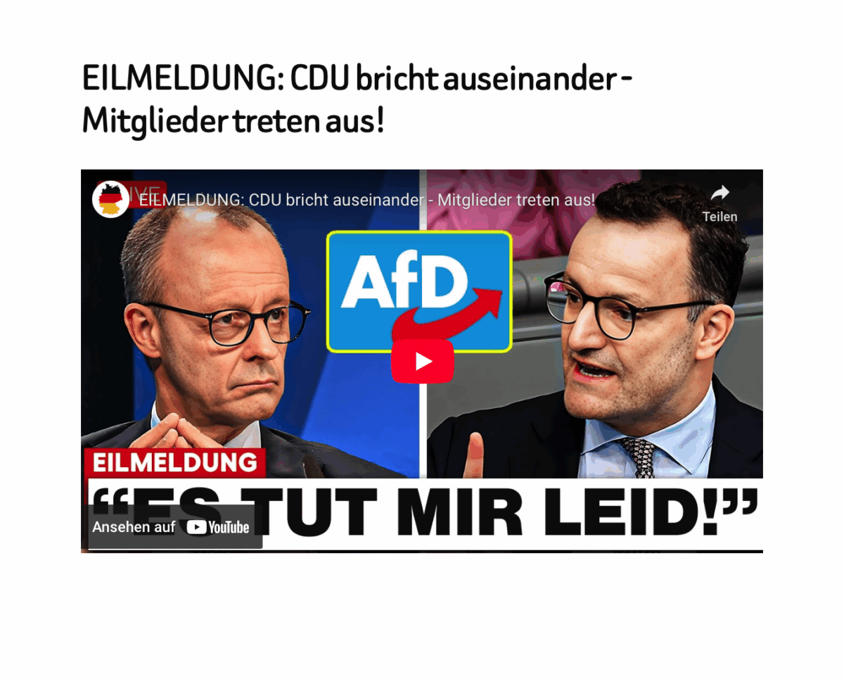EILMELDUNG: CDU bricht auseinander – Mitglieder treten aus!