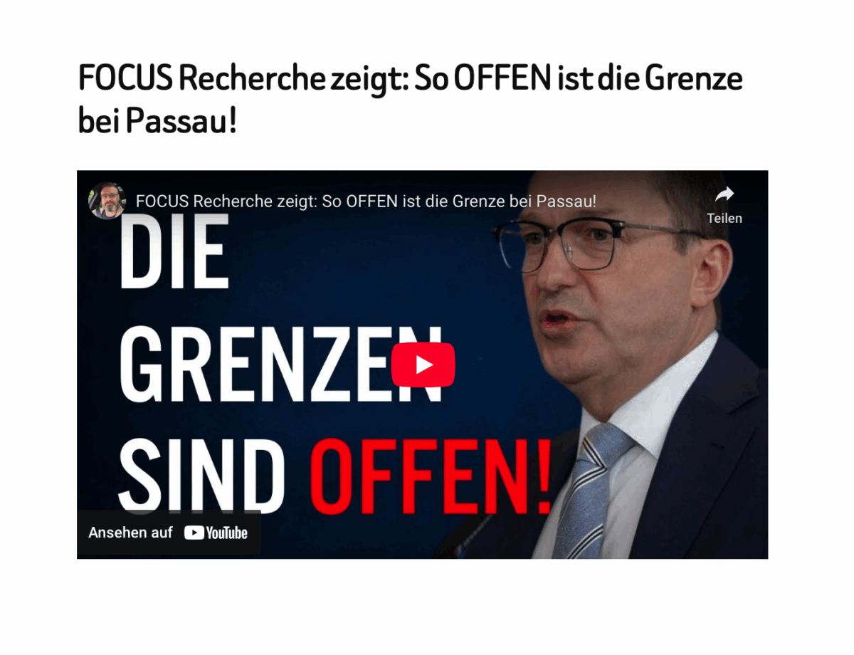 FOCUS Recherche zeigt: So OFFEN ist die Grenze bei Passau!