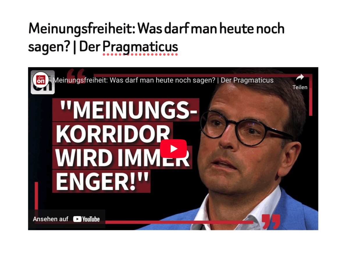 Meinungsfreiheit: Was darf man heute noch sagen? | Der Pragmaticus