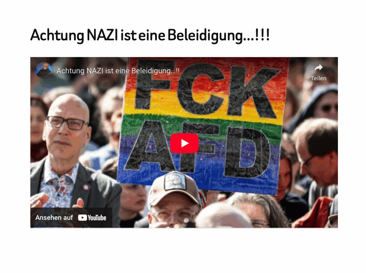 Achtung NAZI ist eine Beleidigung…!!!