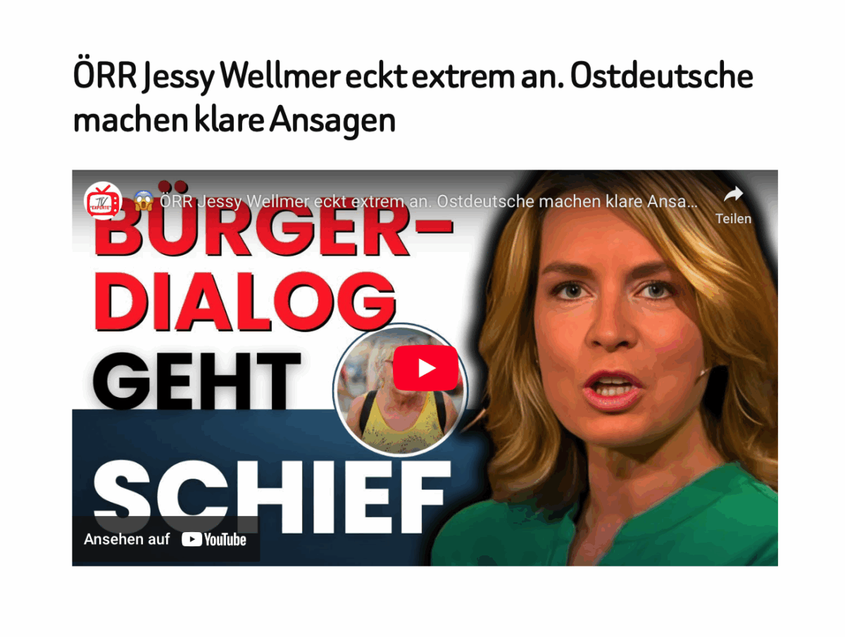 ÖRR Jessy Wellmer eckt extrem an. Ostdeutsche machen klare Ansagen