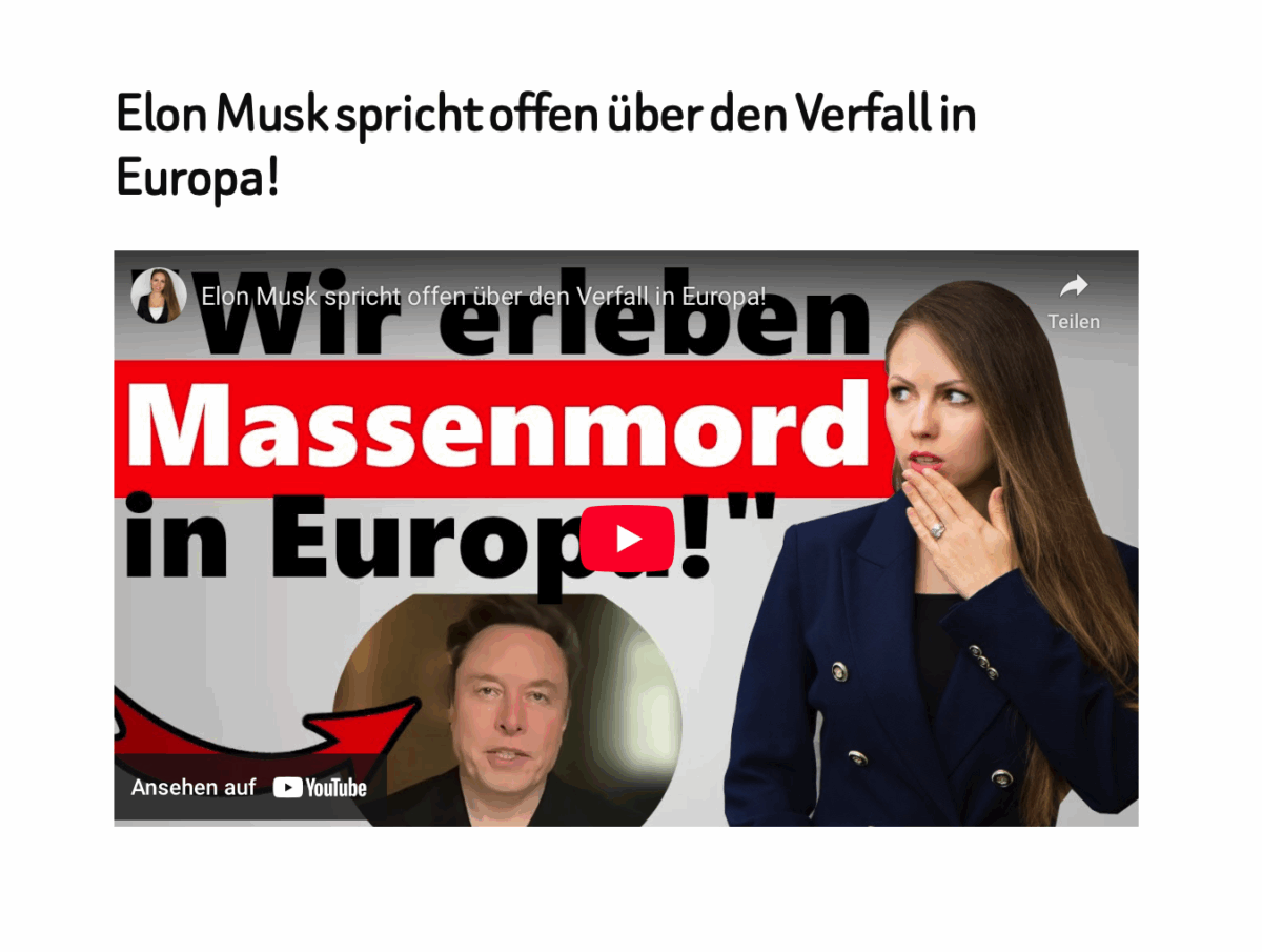Elon Musk spricht offen über den Verfall in Europa!